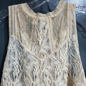 Free People Semi Sheer Lace Blouse